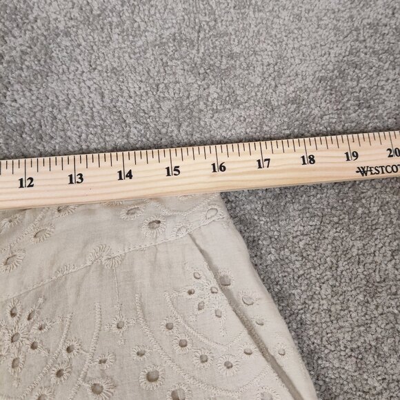Modai Women's NEW Shorts Size L Beige Cotton Lined Eyelet Resortwear Lightweight - Picture 8 of 10